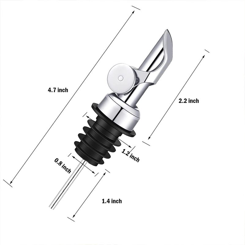 vigor path Weighted Stainless Steel Liquor Bottle Pourers: Auto Flip Spouts for Precise Pouring, Leak-Proof and Dishwasher-Safe (4pcs - Silver) - Image 5